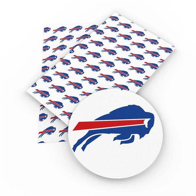 Buffalo Bills Football Litchi Printed Faux Leather Print Sheet