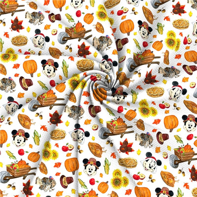 Mouse Fall Thanksgiving Textured Liverpool/ Bullet Fabric with a textured feel