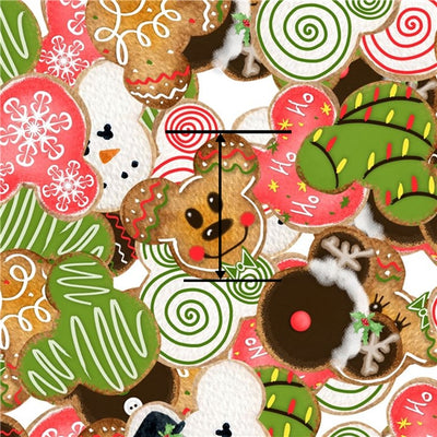 Mouse Christmas Gingerbread Litchi Printed Faux Leather Sheet