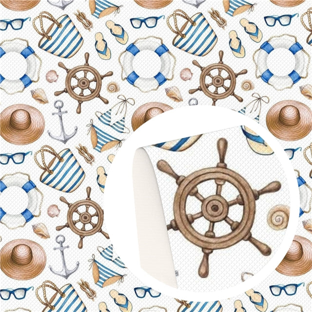 Sailor and Anchor Litchi Printed Faux Leather Sheet Litchi has a pebble like feel with bright colors