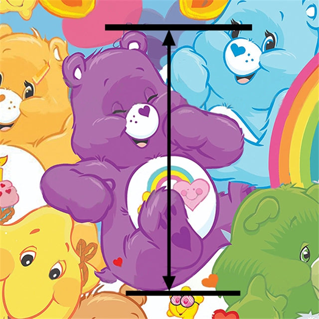 Care Bears Litchi Printed Faux Leather Sheet Litchi has a pebble like feel with bright colors
