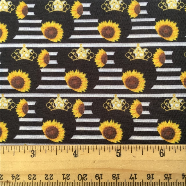 Mouse Sunflower Textured Liverpool/ Bullet Fabric with a textured feel