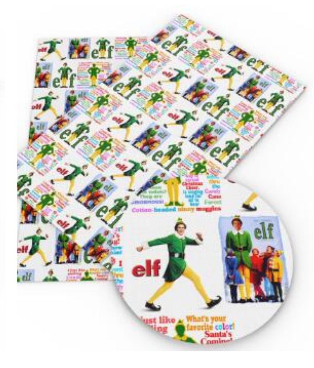 Elf The Movie Litchi Printed Faux Leather Sheet