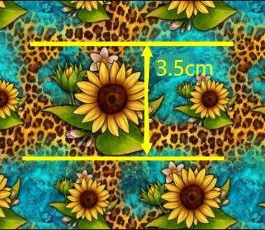 Sunflowers Litchi Printed Faux Leather Sheet Litchi has a pebble like feel with bright colors