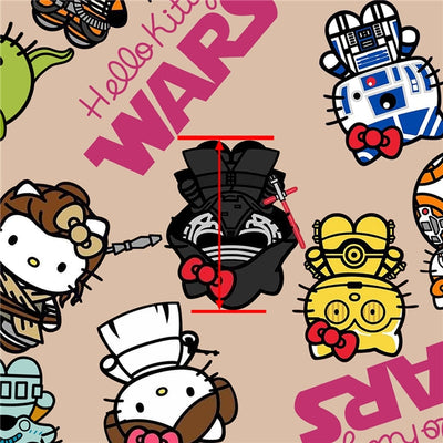 Hello Kitty Star Wars Litchi Printed Faux Leather Sheet Litchi has a pebble like feel with bright colors