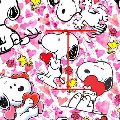 Snoopy Valentine Textured Liverpool/ Bullet Fabric with a textured feel