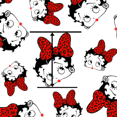Betty Boop Litchi Printed Faux Leather Sheet Litchi has a pebble like feel with bright colors
