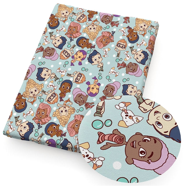 Bubble Guppies Litchi Printed Faux Leather Sheet