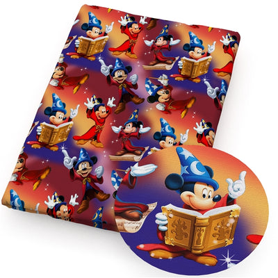 Mickey Litchi Printed Faux Leather Sheet Litchi has a pebble like feel with bright colors