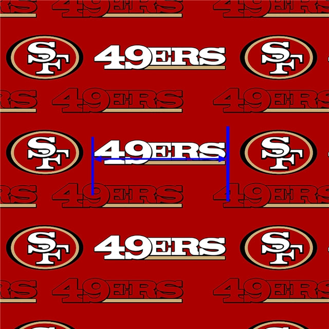 49ers Football Litchi Printed Faux Leather Sheet