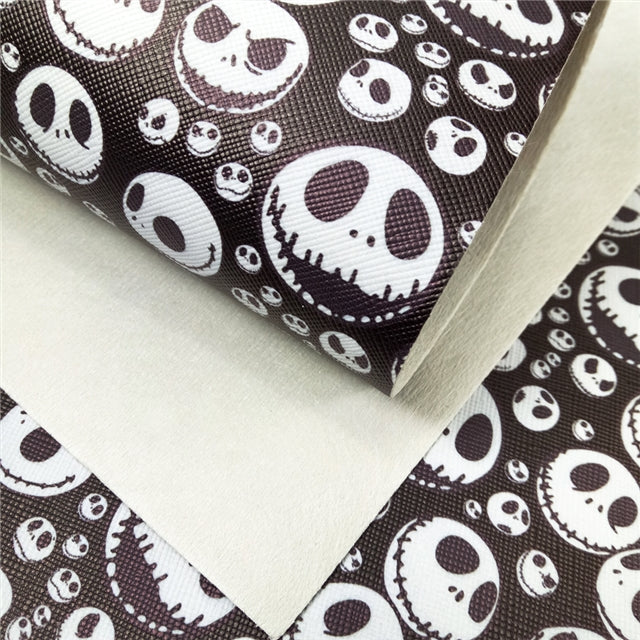Nightmare Before Christmas Halloween Skulls Printed Sheet FeeFiFauxLeather