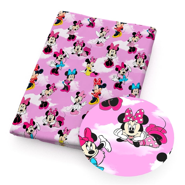 Mouse Litchi Printed Faux Leather Sheet Litchi has a pebble like feel with bright colors