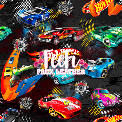 Hot Wheels Litchi Printed Faux Leather Sheet Litchi has a pebble like feel with bright colors