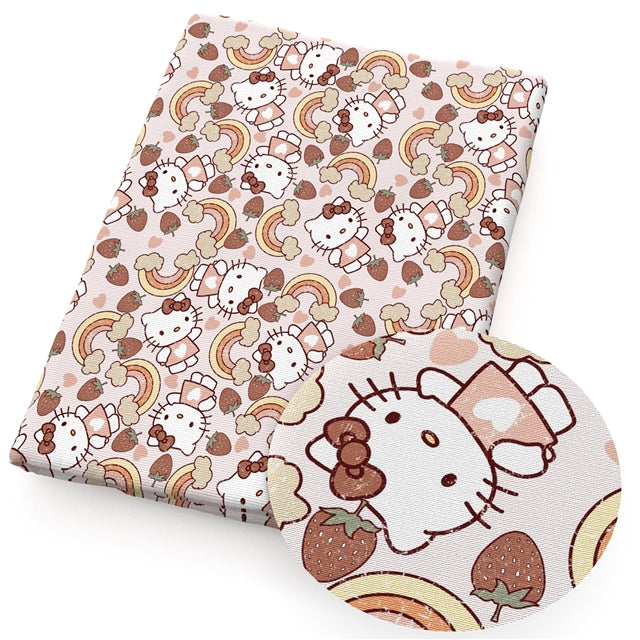 Hello Kitty Textured Liverpool/ Bullet Fabric with a textured feel and bright colors