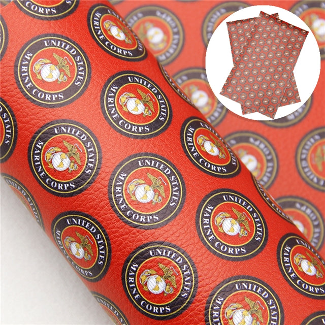Marines Litchi Printed Faux Leather Sheet Litchi has a pebble like feel with bright colors