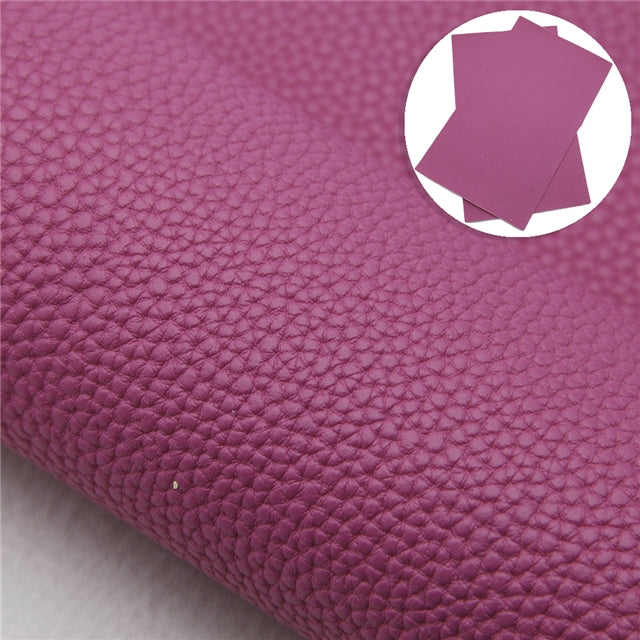 Solid Small Litchi Printed Faux Leather Sheet Litchi has a pebble like feel with bright colors