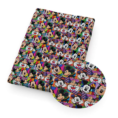 Mouse Litchi Printed Faux Leather Sheet Litchi has a pebble like feel with bright colors