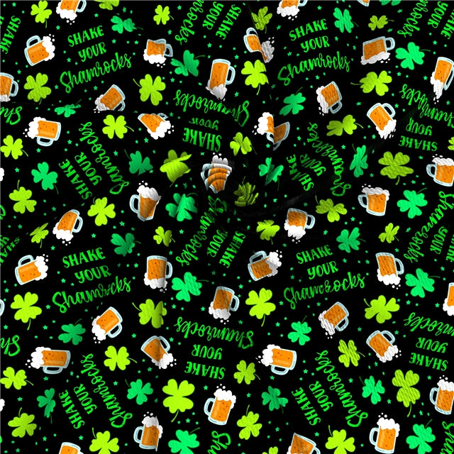 Shamrock St. Patrick’s Textured Liverpool/ Bullet Fabric with a textured feel