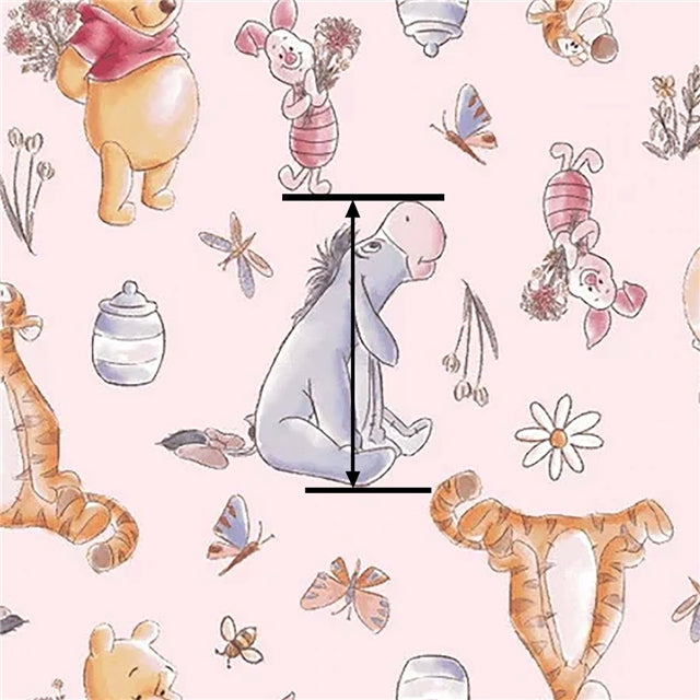 Winnie the Pooh and Friends Litchi Printed Faux Leather Sheet Litchi has a pebble like feel with bright colors