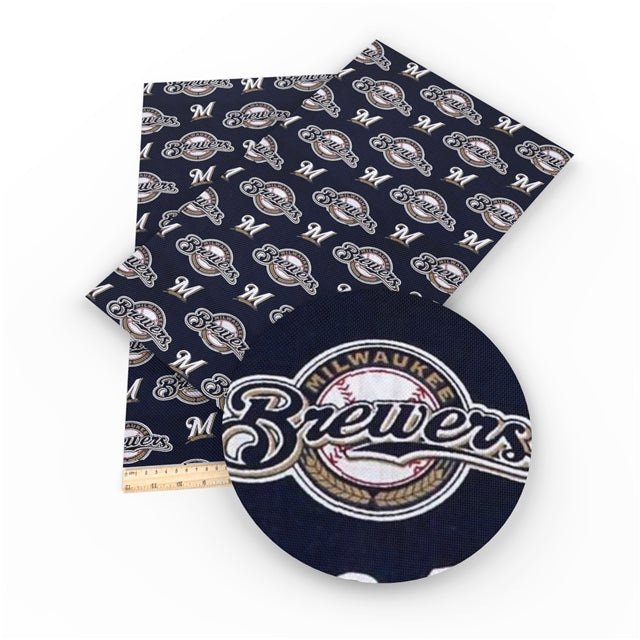 Brewers Baseball Litchi Faux Leather Print Sheet