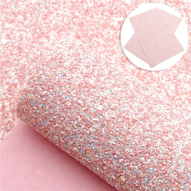 Chunky Glitter Printed Faux Leather Print Sheet