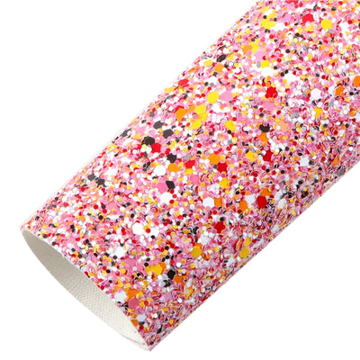 Bright AB Pink Fine Glitter FAUX LEATHER ROLL 12 x 55 WHOLESALE
