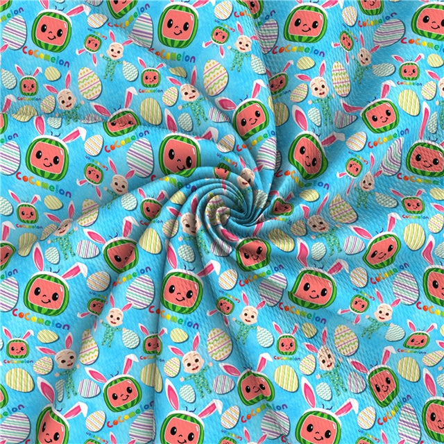 CoCo Melon Easter Bullet Textured Liverpool Fabric Cocomelon