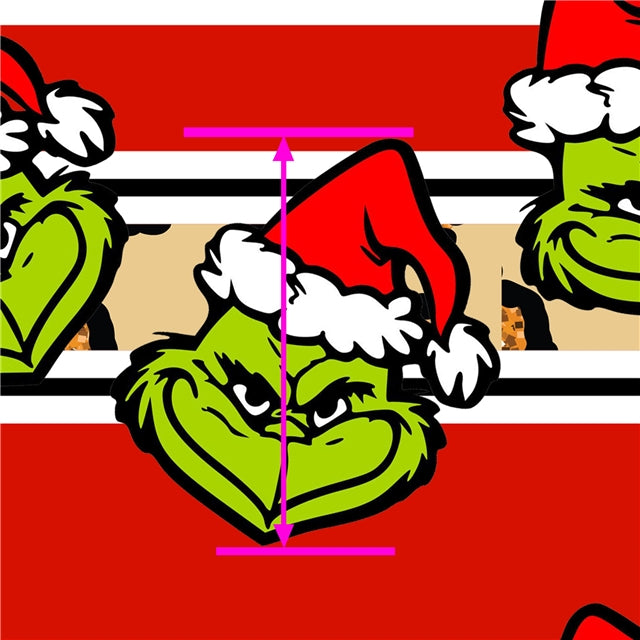 The Grinch Christmas Print Bullet Textured Liverpool Fabric