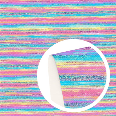 Pastel Colors Stripes Litchi Printed Faux Leather Sheet Litchi has a pebble like feel with bright colors