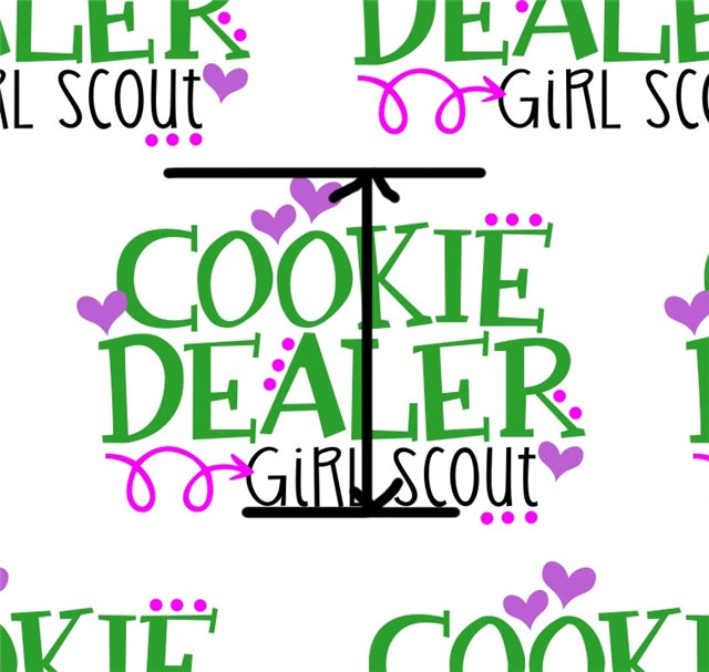 Girl Scout Cookie Dealer Litchi Printed Faux Leather Sheet Litchi has a pebble like feel with bright colors