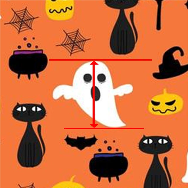 Halloween Ghosts Litchi Printed Faux Leather Sheet