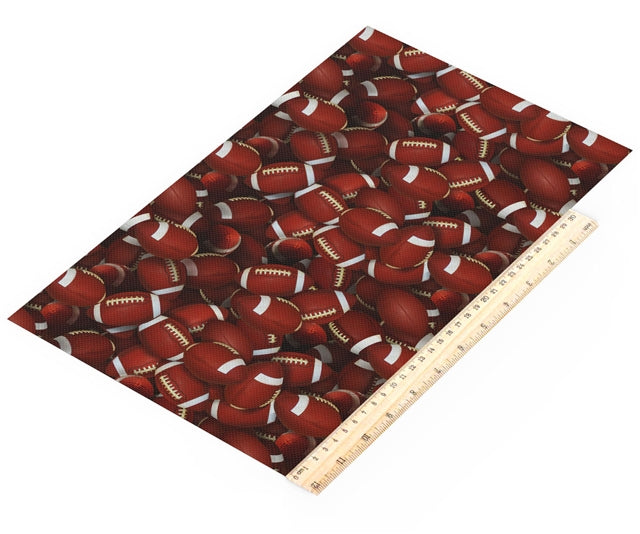 Football Litchi Printed Faux Leather Sheet