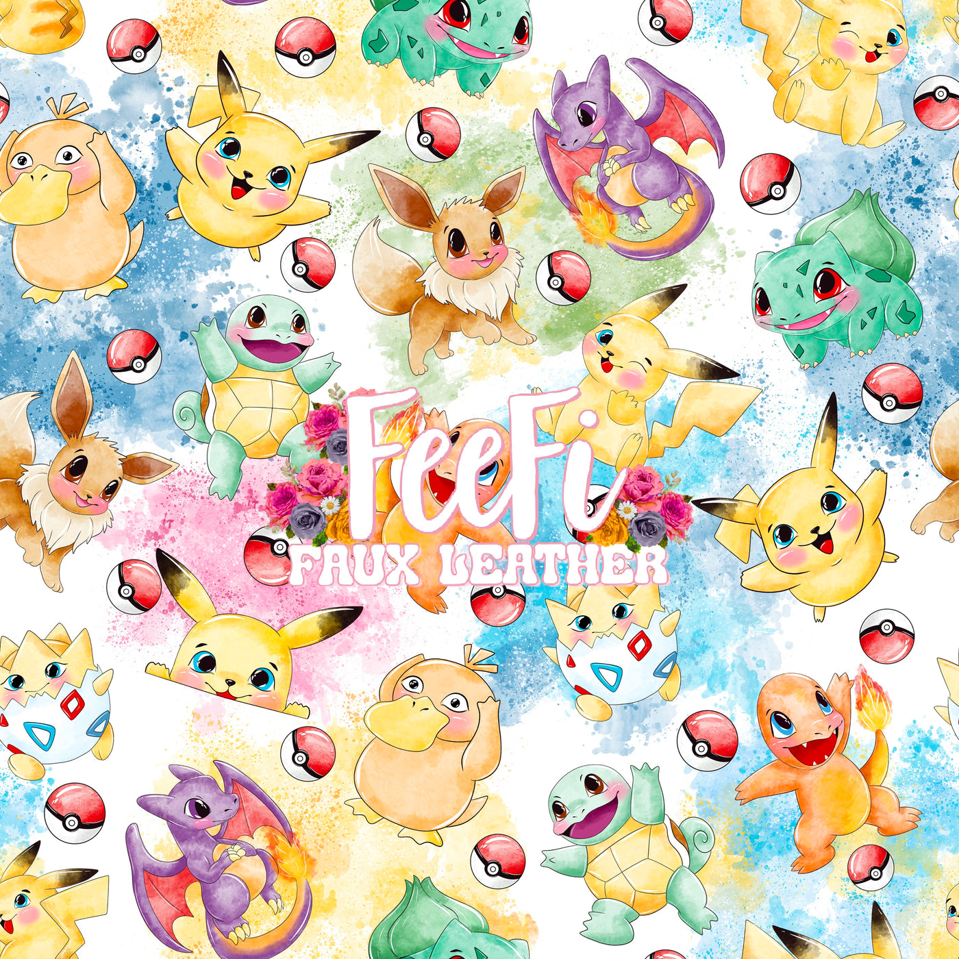 Pokemon Textured Liverpool/ Bullet Fabric with a textured feel