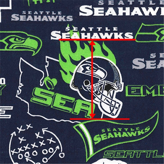 Seahawks Football Litchi Printed Faux Leather Sheet