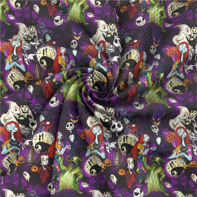 Nightmare Before Christmas Halloween Bullet Textured Liverpool Fabric