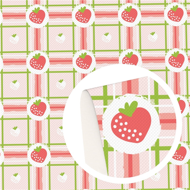 Strawberry Print Bullet Textured Liverpool Fabric