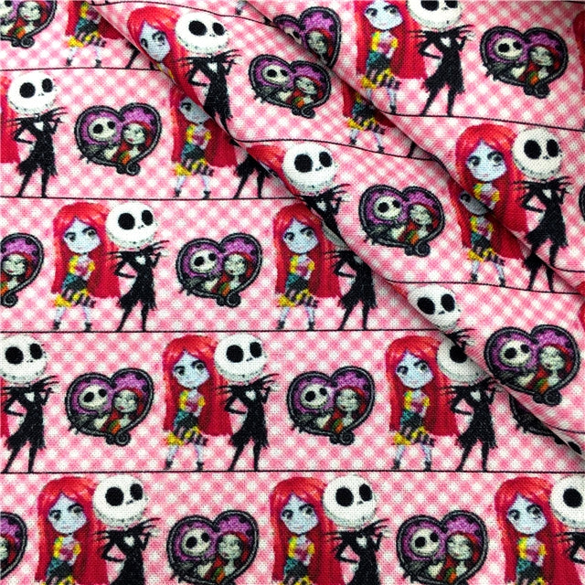 Nightmare Before Christmas Halloween Printed Bullet Textured Liverpool Fabric