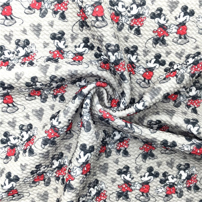 Mickey Mouse Textured Liverpool/ Bullet Fabric with a textured feel