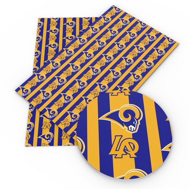 Rams Football Litchi Faux Leather Print Sheet