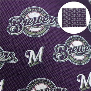 Brewers Baseball Litchi Faux Leather Print Sheet