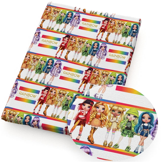Rainbow High Dolls Litchi Printed Faux Leather Sheet Litchi has a pebble like feel with bright colors