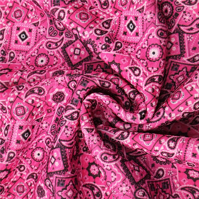 Pink Bandana Textured Liverpool/ Bullet Fabric with a textured feel