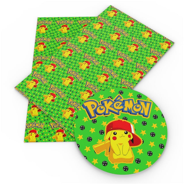 Pokemon Litchi Printed Faux Leather Sheet