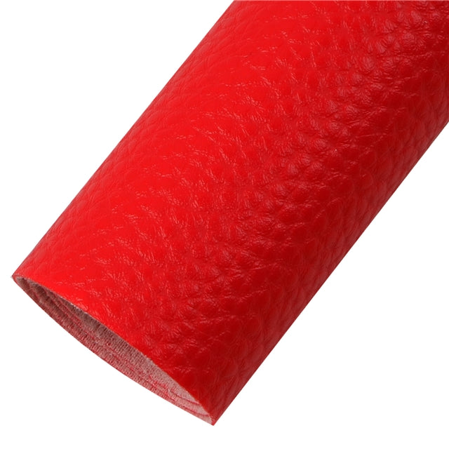 Solid Litchi Printed Faux Leather Sheet