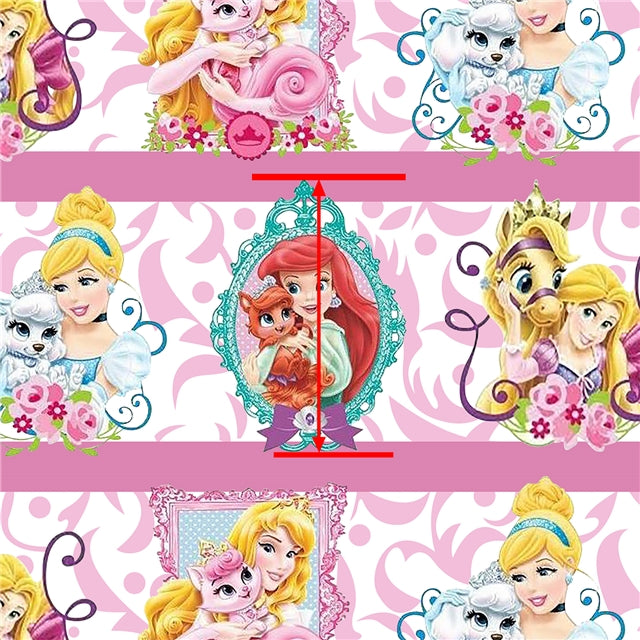 Princesses and their Sidekicks Litchi Printed Faux Leather Sheet Litchi has a pebble like feel with bright colors