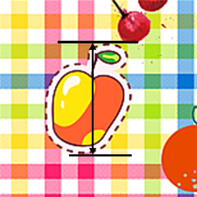Fruit on Colorful Plaid Print Bullet Textured Liverpool Fabric