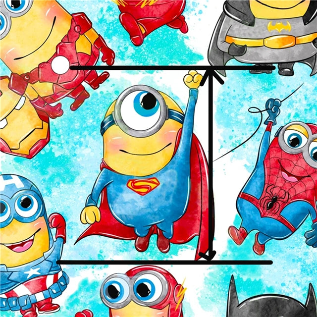 Minions Characters Litchi Printed Faux Leather Sheet