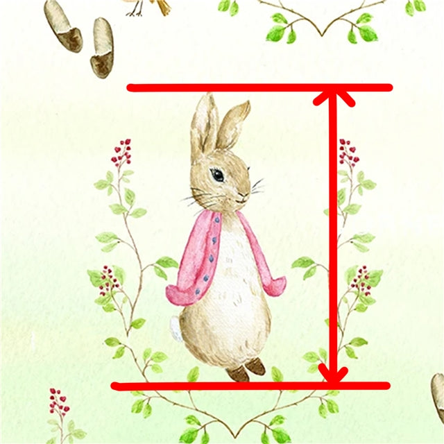 Peter Rabbit Litchi Printed Faux Leather Sheet Litchi has a pebble like feel with bright colors