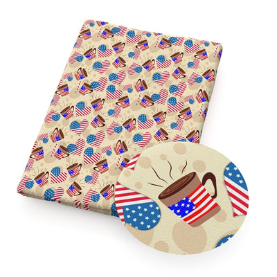 American Flag Printed Faux Leather Sheet