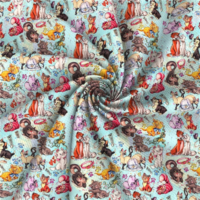 Marie Aristocat Kitten Cat Textured Liverpool/ Bullet Fabric with a textured feel